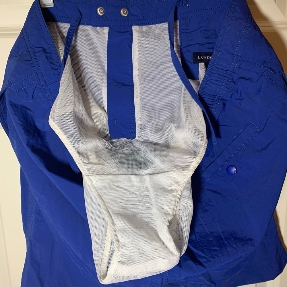 New! Lands’ End Performance blue shorts with lining large - Picture 2 of 8